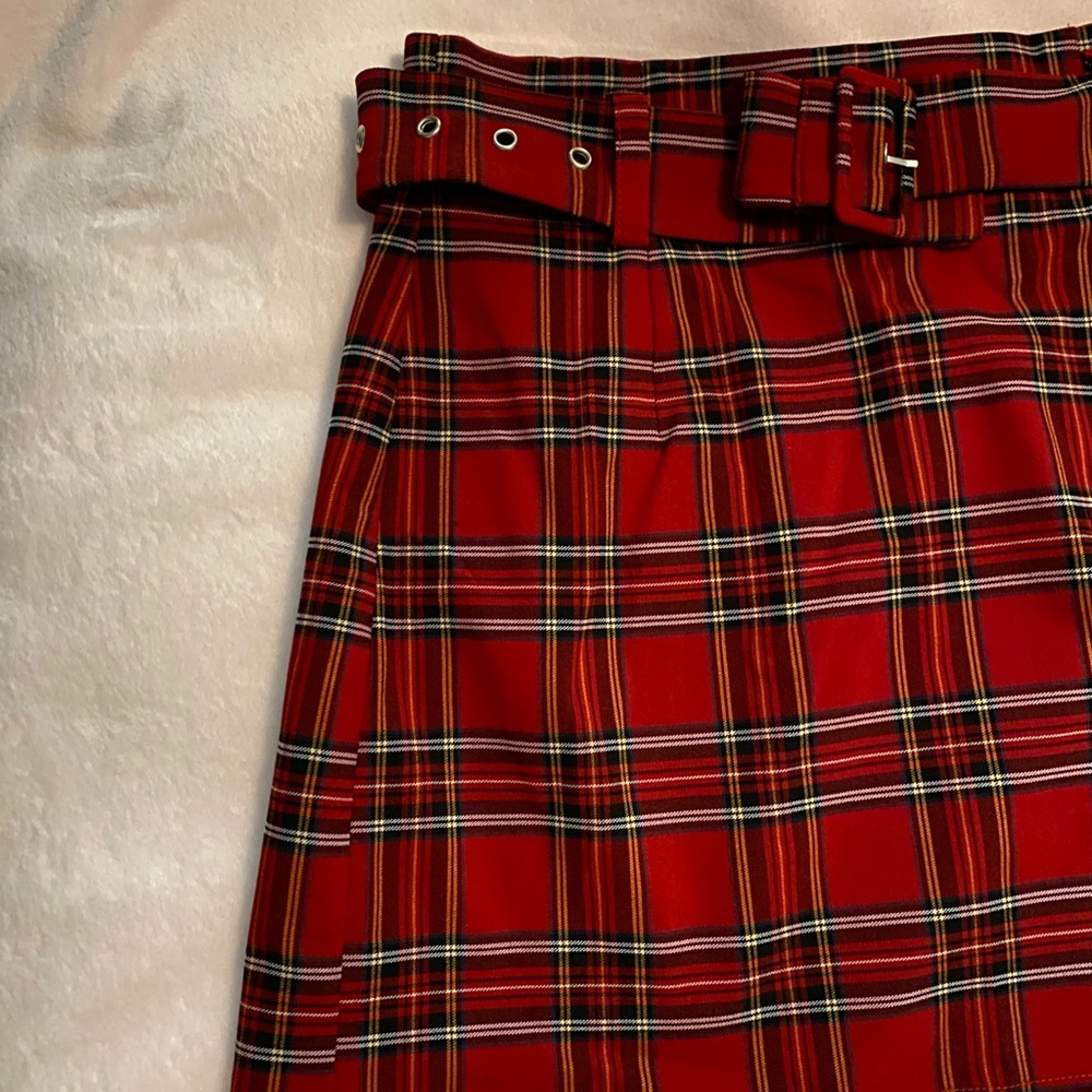 plaid mini skirt w/ belt